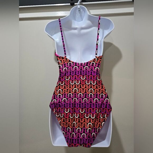 Trina Turk echo chain scoopneck one-piece swimsuit NWOT size 10 - Picture 4 of 7